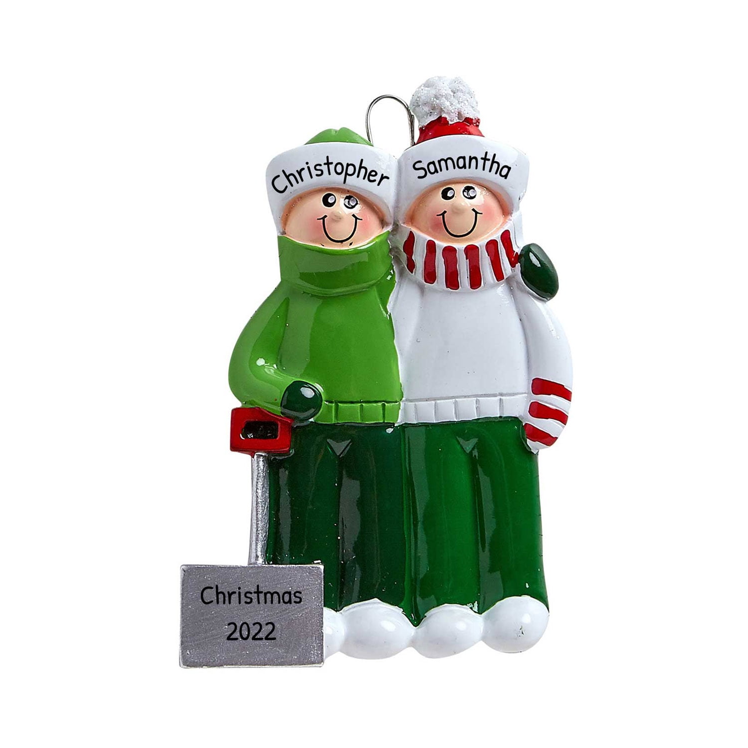 Personalized Couple Christmas Tree Ornament 2024 - Snow Couple First ...