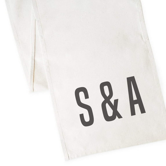 Personalized Couple Monogram Canvas Table Runner