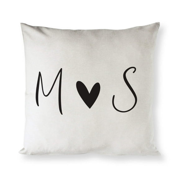 Personalized Couple Monogram with Heart Pillow Cover