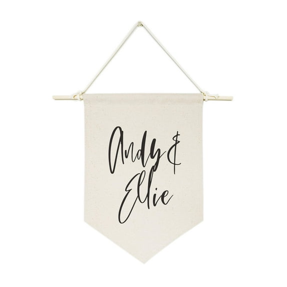 Personalized Couple Names Modern Hanging Wall Banner