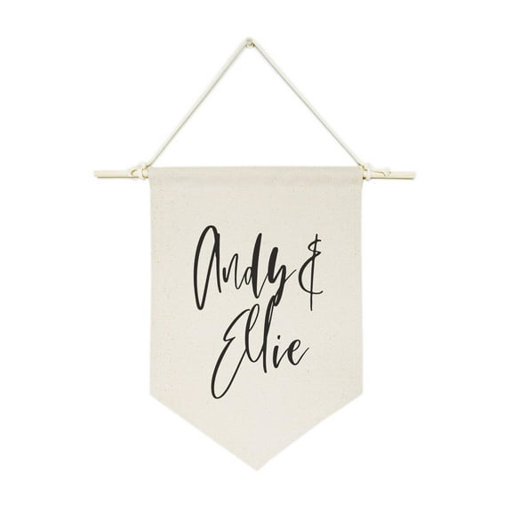 Personalized Couple Names Modern Hanging Wall Banner