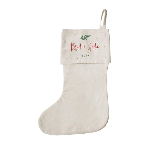 Personalized Couple Names and Year Christmas Stocking