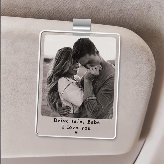 Personalized Couple Photo Car Visor Clip, Valentines Gift for Him, Sentimental Gifts for Boyfriend, Drive Safe Gift I Love You Gifts Husband