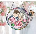 thumbnail image 1 of Personalized Couple Portrait Glass Suncatcher, Custom Wedding Gift, Gift For Couple, Anniversary Gift, Valentines Gift, Gift For Her, 1 of 2