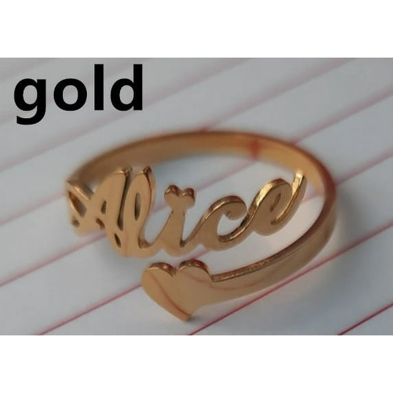 Personalized Couple Rings Stainless Steel Custom Name Adjustable Rings for Holiday Gift, European American Style