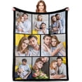 thumbnail image 1 of Personalized Couples Gifts for Boyfriend Girlfriend Wife Husband, I Love You Valentines Day Gifts for Him Her, Custom Photos Blanket with Text, Customized Birthday Anniversary Wedding Gifts, 1 of 6
