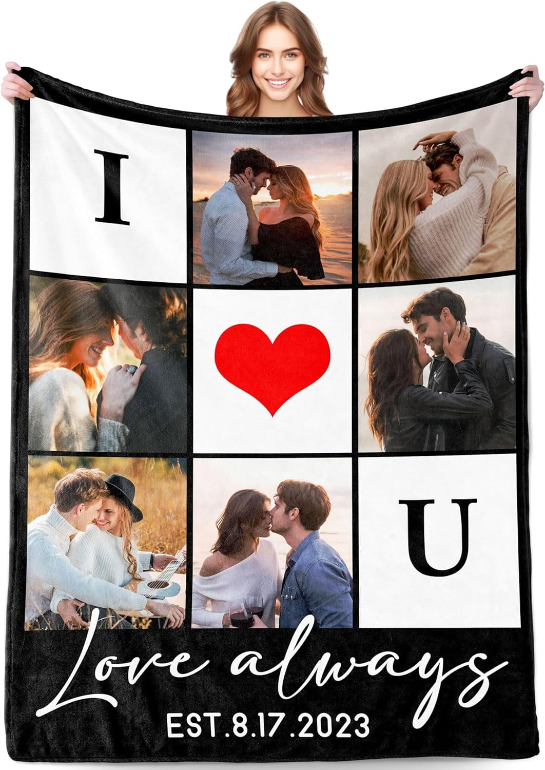 I Love You Desk Sign - 4 Interchangeable Wooden Blocks, Cute Romantic Gift For Him Or Her