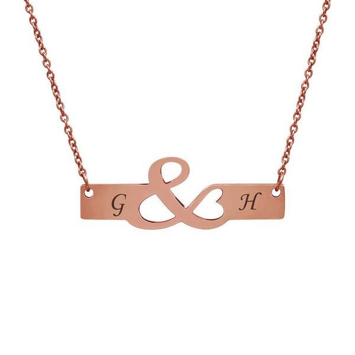 Personalized Couples Name Necklace Women's Mother's Day Gift for Girlfriend Mom Horizontal "&" Gift for Wife Fiancee Bar Custom Made Engravable Couples Name Necklace Free Gift Box Ships Next Day