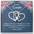thumbnail image 1 of Personalized To My Cousin Necklace From Family Not Even Time Floral Cousin Birthday Graduation Christmas Customized Message Card and Gift Box Love Forever Necklace, 1 of 5