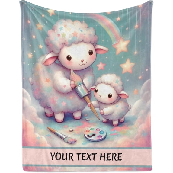 Personalized Cow Blanket with Name, Custom Throw Blanket for Kids Boys, Fuzzy Soft Blanket Microfiber, 50"" x 60""