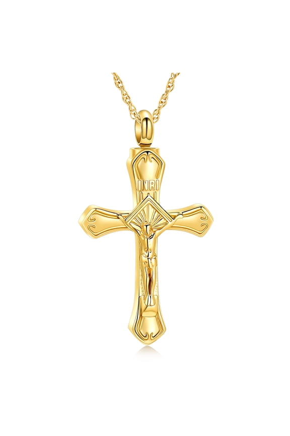 Personalized Cremation Jewelry Stainless Steel Cross Urn Necklaces for Ashes Keepsake Urn Pendants for Ashes Ash Necklace for Men Women