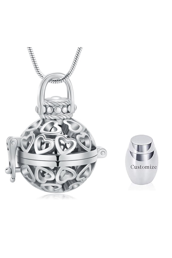 Personalized Cremation Jewelry Urn Necklace for Ashes Flower Jar Urn Memorial Locket Pendant Necklace Hollow Flower Jar Keepsake Cremation Jewelry for Women