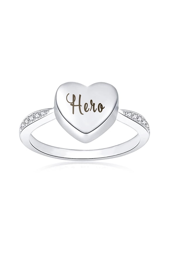 Personalized Cremation Ring, Custom Ring for Ashes, Memorial Keepsake, Free Jewelry Box & Filling Tool [Size 10, Text Engraving, 7-Font to Choose]
