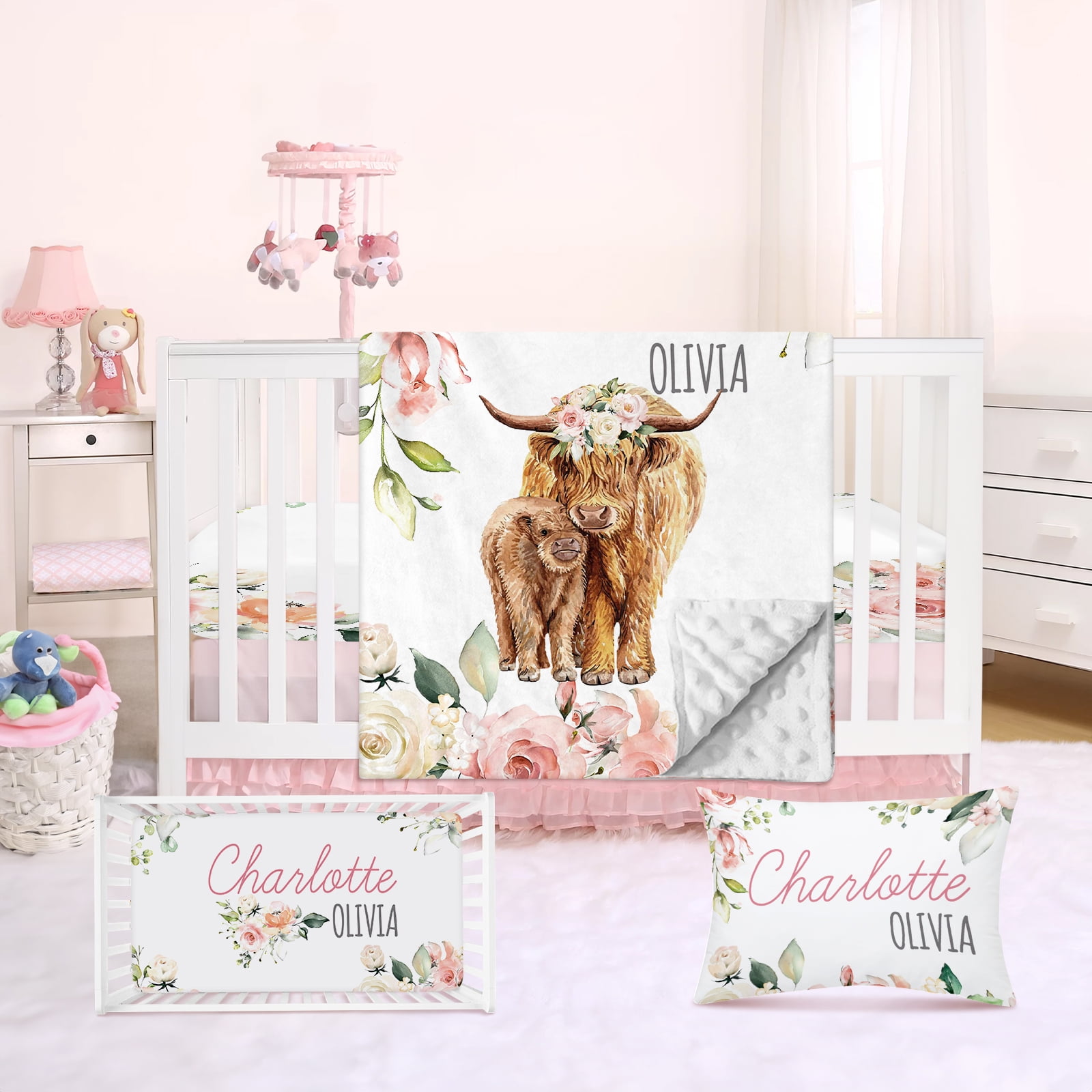 Personalized Crib Bedding Set Baby Boy Girl: Custom Name