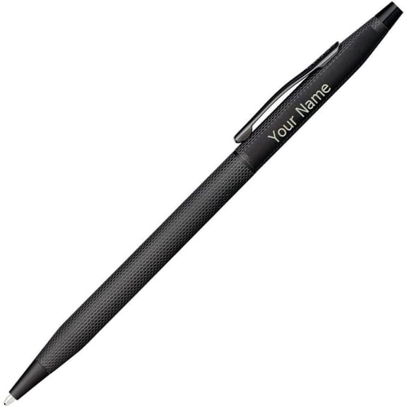 Personalized Cross Classic Century Ballpoint Pen, Brushed Black, Custom Laser Engraved, Executive Gift$$Office