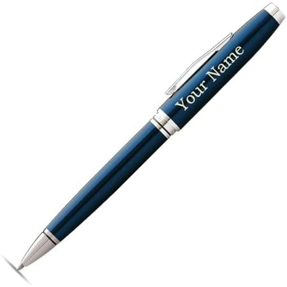 Personalized Cross Coventry Ballpoint Pen, Blue & Chrome, Custom Engraved, Executive Gift$$Office