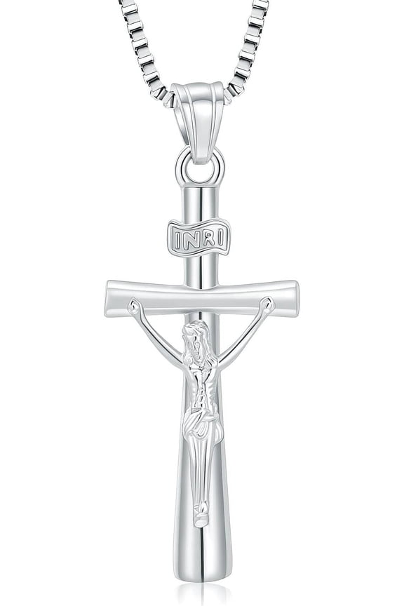 Personalized Cross Cremation Jewelry Stainless Steel Jesus Cross Urn Necklace for Ashes Keepsake Engraving Memorial Urn Necklace