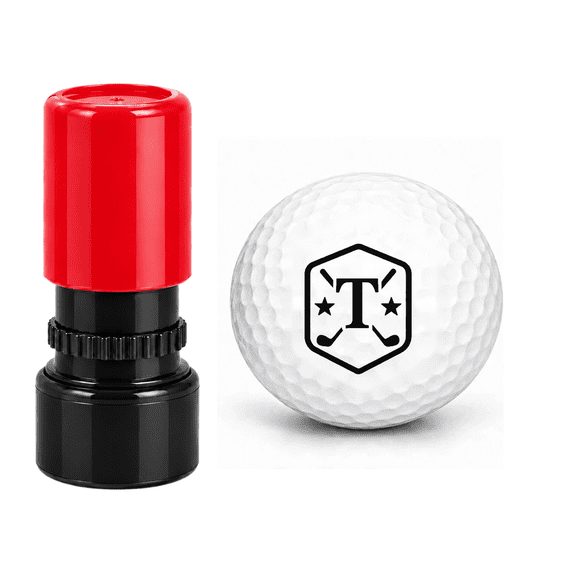 Personalized Crossed Clubs Shield Initial Letter T Golf Ball Stamp ...