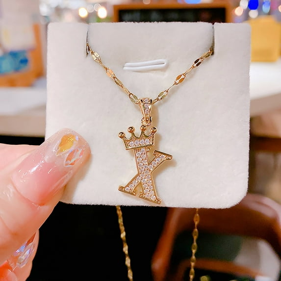 Personalized Letter Necklace Gold Plated Heart Pendant Choker Jewelry for Women