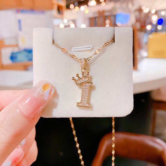 Personalized Letter Necklace Gold Plated Heart Pendant Choker Jewelry for Women