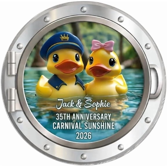 Personalized Cruise Door Acrylic Magnet, Rubber Duck Keepsake for Anniversary