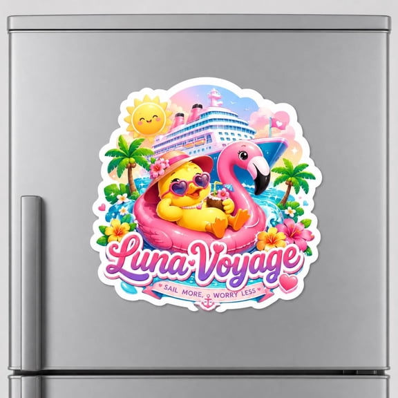 Personalized Cruise Rubber Duck Magnets Tropical Door Decor Magnetic Cruise Sign Flamingo Cute Sign