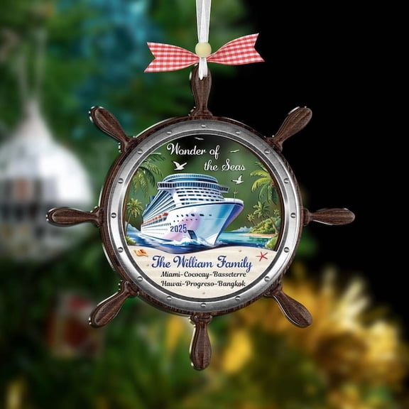 Personalized Cruise Travel Adventure Ornament, Custom Cruise Ship Vacation Keepsake, Family Holiday Gift, Cruise Lover Christmas Ornament for Travelers