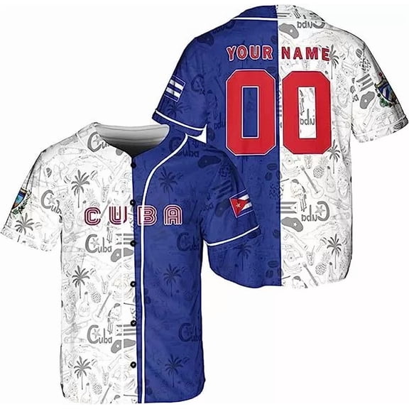 Personalized Cuba Baseball Jersey Shirt, Cuba Flag Jersey, Cuban Jersey for Men Women - Ho