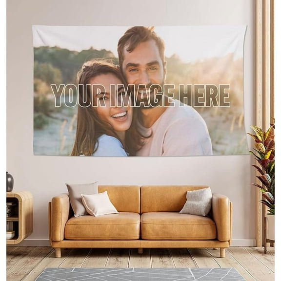 Personalized Custom Backdrop Tapestry - Upload Your Own Image for a Unique Wall Hanging Backdrop, Perfect for Home & Living Room Decor, Bedroom Wall Art 6x4ft