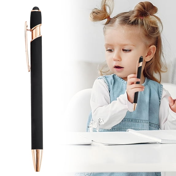 Personalized Custom Ballpoint Pen, Engraved Stylus Aluminum Click Pen 5.62in, Black Matte Metal Writing Pen, Premium Present for Business Ceremony Party Favors