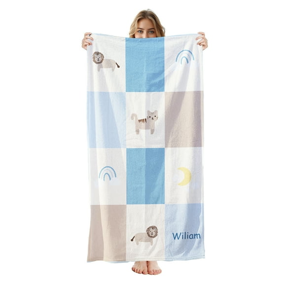 Personalized Custom Beach Towel - Microfiber Pool Swim Travel Large Soft Customized Name Towel (30"x60")