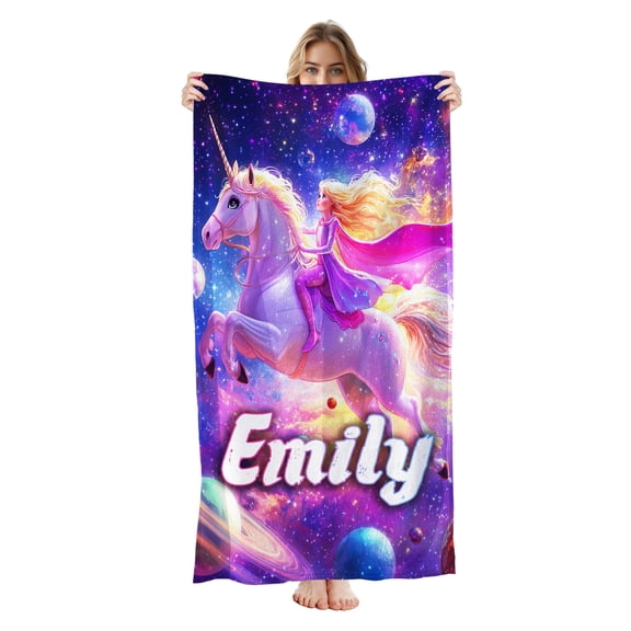 Personalized Custom Beach Towel - Microfiber Pool Swim Travel Large Soft Customized Name Towel (30"x60")