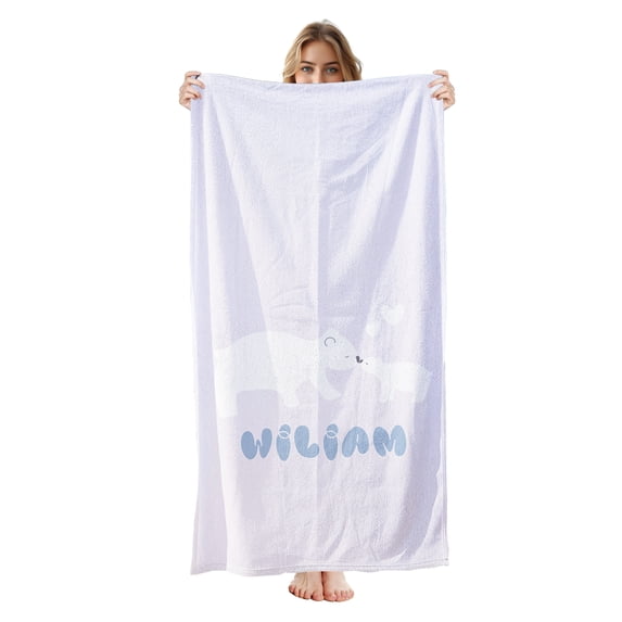Personalized Custom Beach Towel - Microfiber Pool Swim Travel Large Soft Customized Name Towel (30"x60")