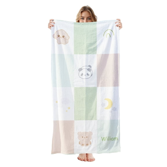 Personalized Custom Beach Towel - Microfiber Pool Swim Travel Large Soft Customized Name Towel (30"x60")