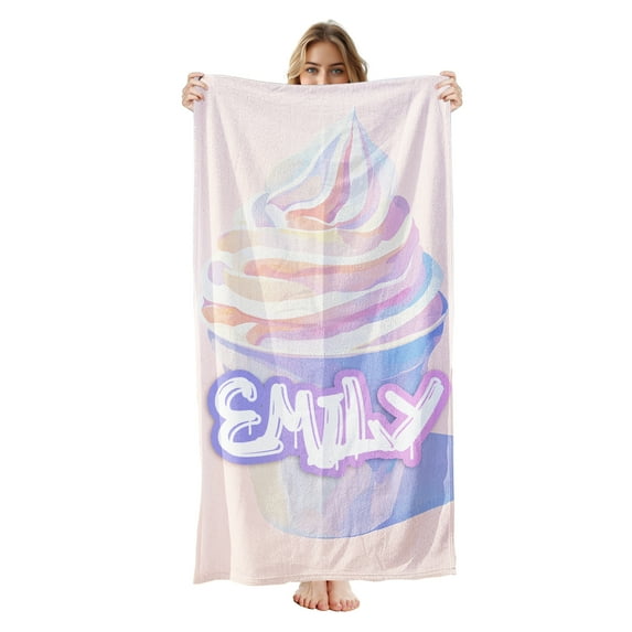 Personalized Custom Beach Towel - Microfiber Pool Swim Travel Large Soft Customized Name Towel (30"x60")