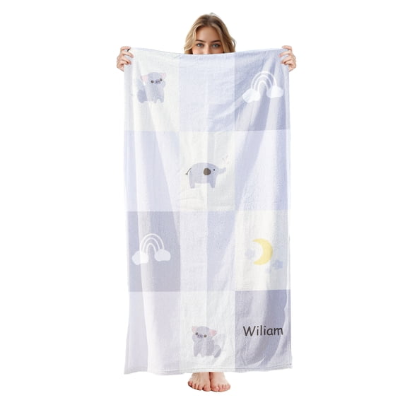 Personalized Custom Beach Towel - Microfiber Pool Swim Travel Large Soft Customized Name Towel (30"x60")