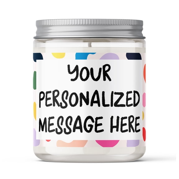 Personalized Custom Candle (White) - 9/16oz 100% All-Natural Soy Wax Handmade Custom Candle