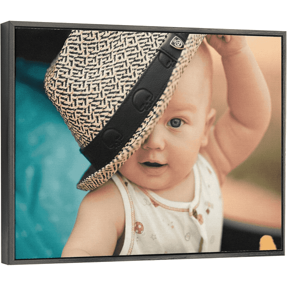 Personalized Custom Canvas Prints: Photo On Canvas (Black 16X20) Transform Your Photos into Stunning Framed Wall Art Digitally.(Please send photos to customer service after placing an order)