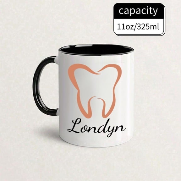 Personalized Custom Ceramic Mug with Tooth Design Funny Men Women Microwave Coffee Cup with Name Birthday Valentine S Day Christmas