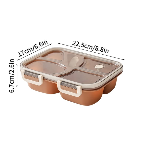 Personalized Custom Container Four-Compartment Plastic Lunch Box Leak-Proof Microwaveable Food Prep Storage with Durable Latch Closure for Office and School Daily Use Green (10X7X2)