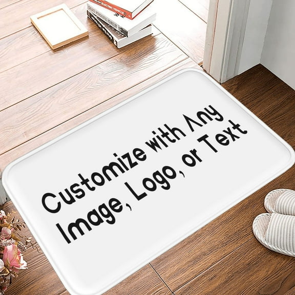 Personalized Custom Doormat - Add Your Photo, Logo, or Text | Soft Flannel, Machine Washable, Non-Slip Indoor Welcome Mat, Unique Gift for Family, Pets & Business,16" x 24"