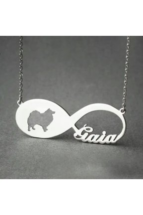 Personalized Custom Infinity Pet Dog Engrave Name Chain Pendant Necklace