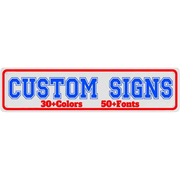 Personalized Custom Metal Sign With Picture Logo and Text, Galvanized Iron Wall Decor, 16 x 4 Inch