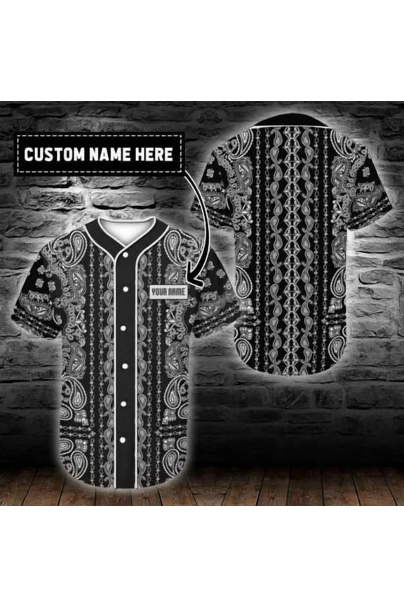 Personalized Custom Name Bandana Pattern Full Color 3D BASEBALL JERSEY SHIRT - Hot Sale 20