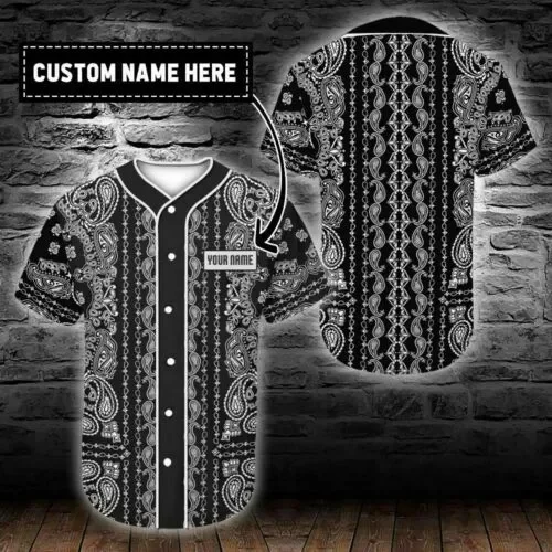 Personalized Custom Name Bandana Pattern Full Color 3D BASEBALL JERSEY SHIRT - Hot Sale 20