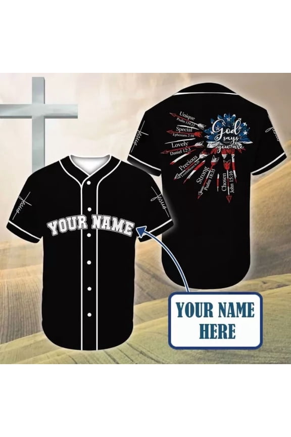 Personalized Custom Name Jesus Flag Baseball Tee Jersey Shirt - Hot Sale 2026