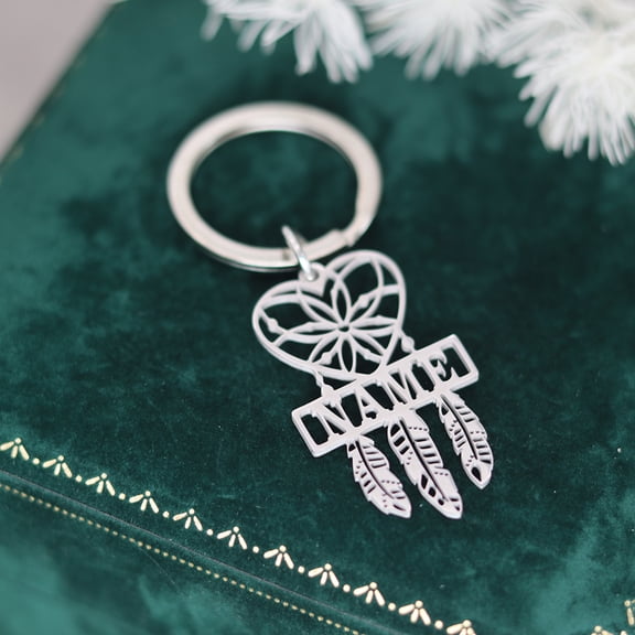 Personalized Custom Name Key Chains For Women Girls Stainless Steel Heart Leaves Keyring Friendship Gift Handmade Jewelry