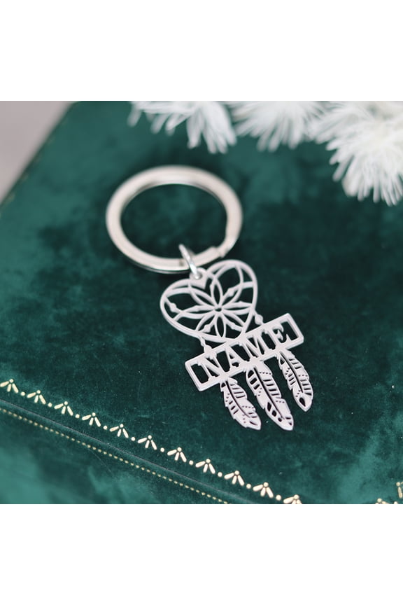 Personalized Custom Name Key Chains For Women Girls Stainless Steel Heart Leaves Keyring Friendship Gift Handmade Jewelry