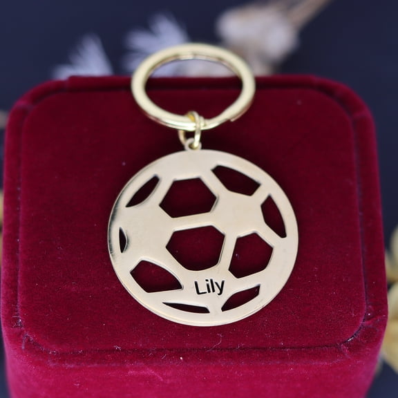 Personalized Custom Name Keyring for Women Men Football Sport Balls Pendant Stainless Steel Key Chain Jewelry Keychain