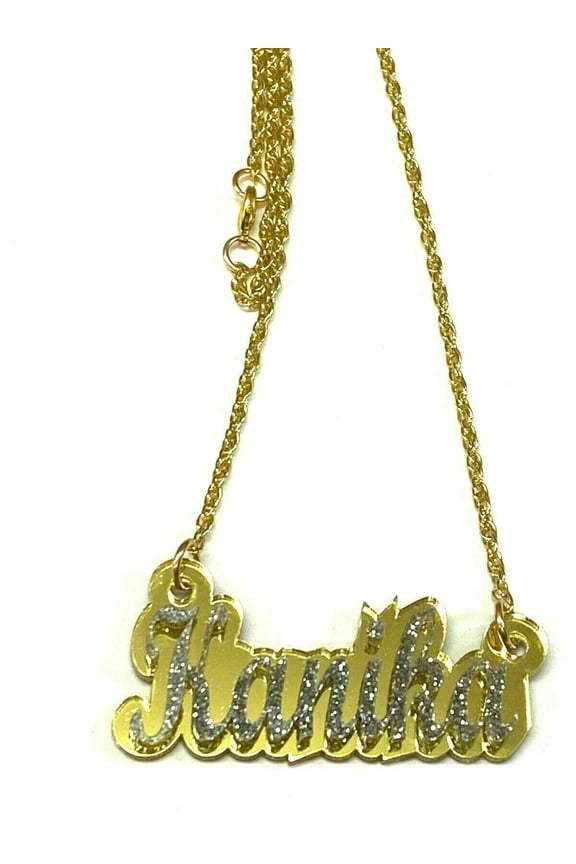Personalized Custom Name Plate Chain Necklace Laser Cut Name or Word Made To Order Nameplate With Your Name On It!